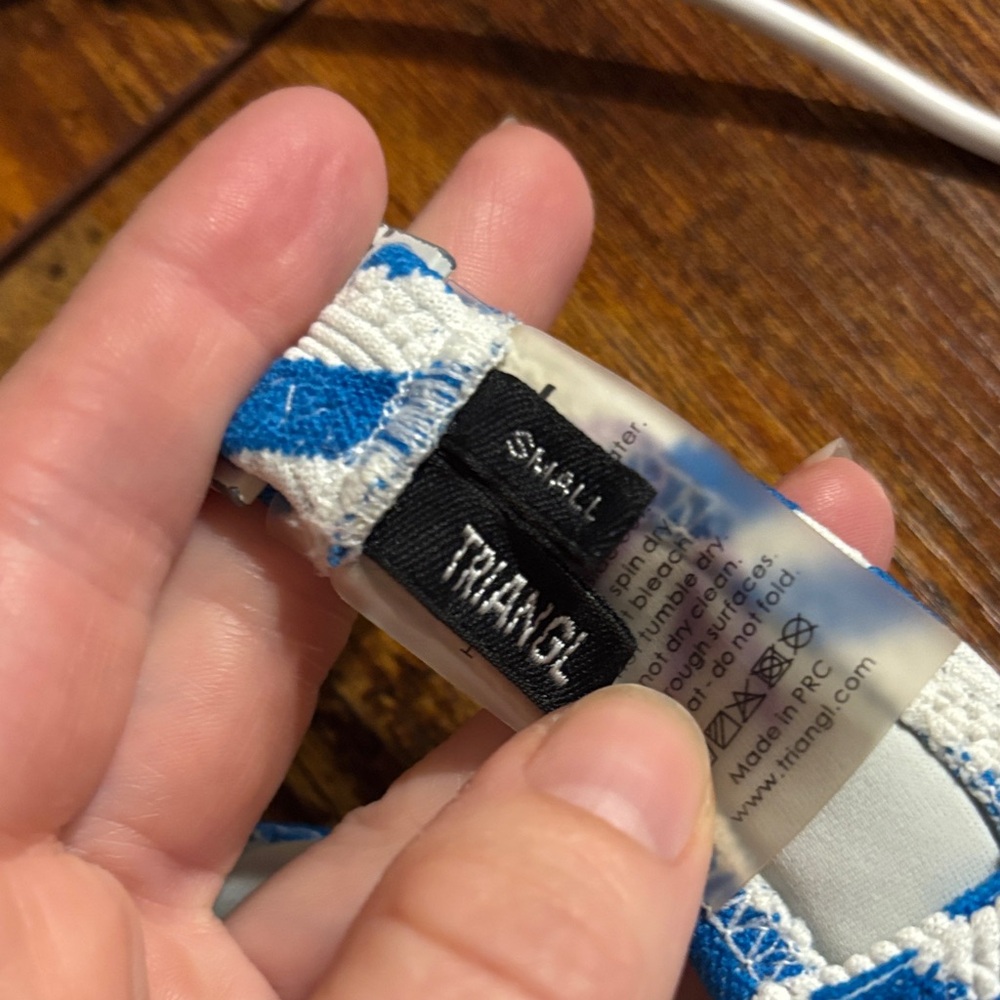 Triangl - Blue & White Zebra Print Bikini Set - Picture 3 of 6